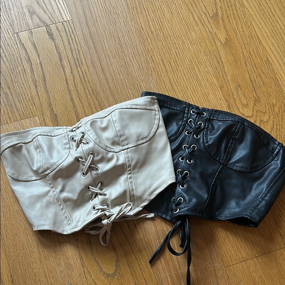 Stylish Black and Tan Women's Corset Shorts